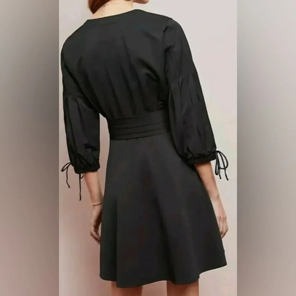 Anthropologie Hailee C Pilcher Black Classic Tuxedo Dress Size M - Picture 3 of 13